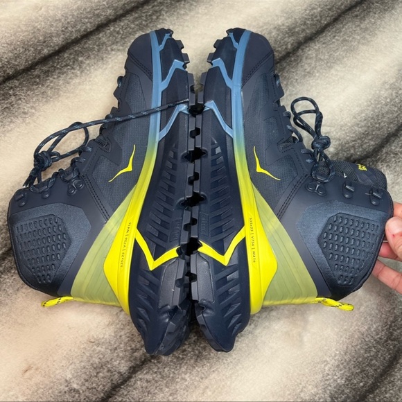 Hoka One One Tennine Ombre Blue Green Athletic Trail Hiking Running Sneakers - Picture 3 of 8